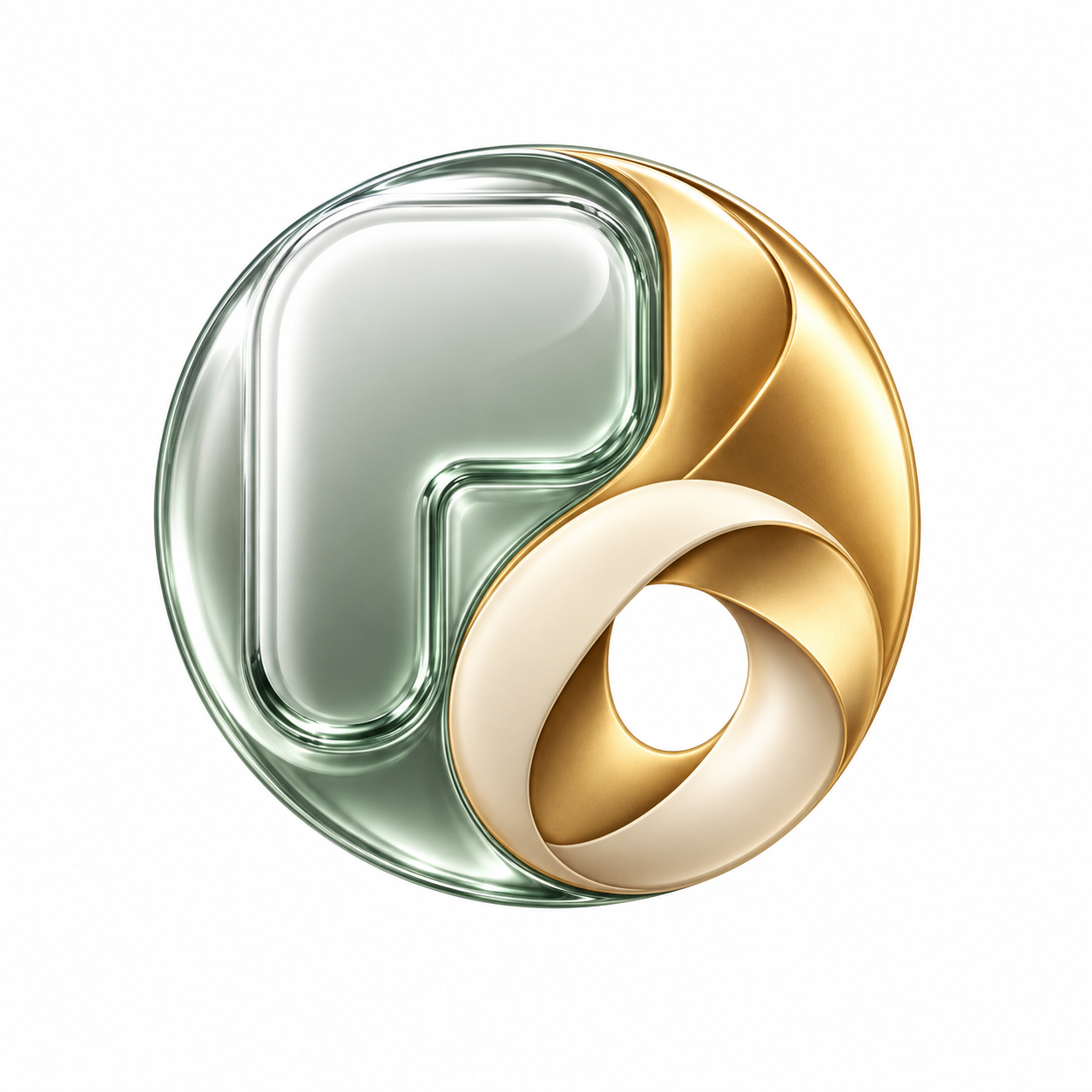 Original PONS BREW glass and gold yin-yang symbol